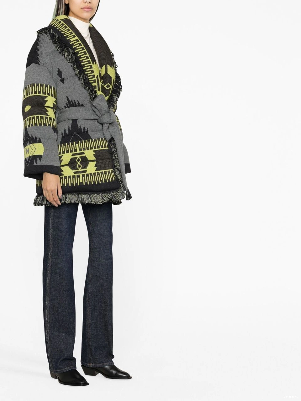 Affordable puffer jacket Women Alanui Icon belted jacquard 0428